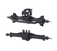RC Eje Delantero Trasero Compatible con Traxxas Trx-4m Juego De Ejes Delantero Y Trasero De Plástico Completo con Soporte De Servo, Piezas De Repuesto para Mejora De Orugas RC 1/18(Rear and Front)