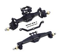 RC Eje Delantero Trasero para TRX4M 1/18 Eje De Portal Delantero Trasero Latón Negro con Distancia Al Suelo Mejorada + Piezas Mejora Metálicas 5,5 Mm para Orugas RC(Set)