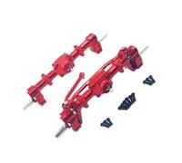 RC Eje Delantero Trasero para WPL C14 C24 C34 B14 B24 Kit De Montaje del Diferencial del Eje del Puente del Portal Delantero Trasero para Coche RC(Red)