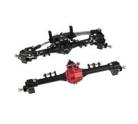 RC Ejes Delantero Trasero Compatible con Axial para SCX10 II 90046 90047 1/10 RC Crawler Car para Kit De Chasis De Actualización De Eje De Portal Delantero Y Trasero De Aluminio