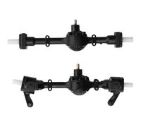 RC Ejes Delantero Trasero Compatible con WPL B1 B14 B24 C14 C24 C34 C44 Coche RC 1/16, 2 Piezas De Repuesto para Puente De Eje Delantero Y Trasero con Engranaje Metálico