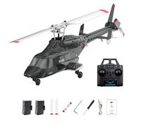 RC ERA A61 Air-Wolf RC helicóptero, escala 1/52 2.4G 4CH helicóptero de rotor único helicóptero militar con arranque de un botón, mantenimiento de altitud, control remoto para adultos y principiantes