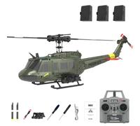 RC ERA C032 UH-1 Huey RC Helicópteros Juguetes para Adultos Principiantes, Escala 1/48 6CH 2.4G 6-Axis Gyro Estabilizado Avión Modelo Helicóptero sin Escobillas Flybarless (RTF / 3 Baterías)