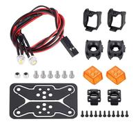 RC Focos Piezas para Axial para SCX10 para TRX4 1/10 12 Mm Naranja Rojo Blanco Luz Foco Lámpara Cuadrada RC Coche Hazlo Tú Mismo Mejora Reemplaza Accesorios(Orange)