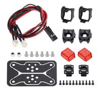 RC Focos Piezas para Axial para SCX10 para TRX4 1/10 12 Mm Naranja Rojo Blanco Luz Foco Lámpara Cuadrada RC Coche Hazlo Tú Mismo Mejora Reemplaza Accesorios(Red)