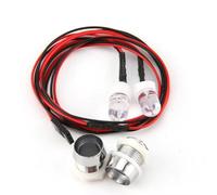 RC Focos Piezas para Traxxas para Hsp para Tamiya 10 Mm 10 W 2 Luces Blancas Rojas Lámpara Faros Kit Luces Traseras Accesorios Modelos Coche Camión RC(White)