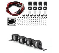 RC Focos Piezas para Traxxas para Trx4 para Trx6 para Axial 1/10 Foco Techo Cuadrado Parachoques Reflector Capó Luz Pilar Piezas Coche Escalada(Burgundy)