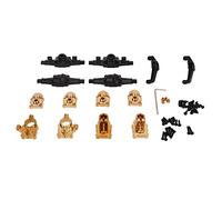 RC Front Rear Axle Housing Set, Aluminum Alloy Brass Portal Axle Housing Kit, Upgrade Accessories for Fcx24 1/24 Climbing Car, High Polishing Performance with Hex Wrench and Screws (Oro)