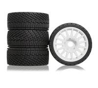 RC Goma Ruedas para KM WRC C3 para ARRMA para Racing 1/7 1/8 Neumáticos Ruedas Plástico 17mm Hex RC Coche para Rally Carretera Modelo Accesorio Piezas Mejora Reemplazar(White)