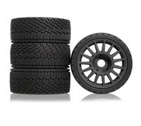 RC Goma Ruedas para KM WRC C3 para ARRMA para Racing 1/7 1/8 Neumáticos Ruedas Plástico 17mm Hex RC Coche para Rally Carretera Modelo Accesorio Piezas Mejora Reemplazar(Black)