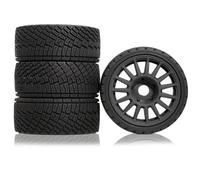 RC Goma Ruedas para KM WRC C3 para ARRMA para Racing 1/7 1/8 Ruedas Neumáticos 17mm Hex On Road Car RC para Rally Piezas Mejora Modelo Accesorio Reemplazar(Black)