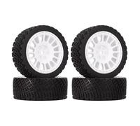 RC Goma Ruedas para TT01 XV02 LCPTG FW06 1/10 4 Uds 12mm Hexagonal 68mm Goma Coche RC Accesorio Modelo para Rolly Camiones sobre Orugas Modificados Llanta Rueda Neumáticos(White)