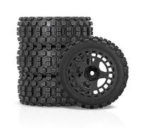 RC Goma Ruedas para Typhon para GROM para Tamiya para TT02 XV01 para HSP 94123 2S 1/18 4 Uds 69mm Llanta Rueda Plástico Neumático Goma Universal para Rally Carretera(Black)