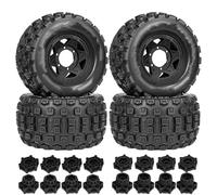 RC Juguetes Componentes Para Traxxas Para MAXX Para ARRMA Para Granite Para KRATON Para Losi Para Redcat 1/10 Neumático Camión 4 Uds 128mm Monster Stunt 12mm 14mm Hex(Black)