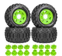 RC Juguetes Componentes Para Traxxas Para MAXX Para ARRMA Para Granite Para KRATON Para Losi Para Redcat 1/10 Neumático Camión 4 Uds 128mm Monster Stunt 12mm 14mm Hex(Green)