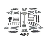 RC Juguetes Componentes Para WLtoys A959 A949 A969 A979 K929 1/18 Metal Brazo Oscilante Varillaje Dirección Kit Amortiguador Actualización Piezas Coche RC(Gray)
