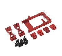 RC Juguetes Piezas Para MN Para WPL Para Feiyu Para HengLong Para JJRC 1/16 1/12 RC Piezas de coche Actualización de metal Viga transversal Servo Caja Soporte amortiguador(Red)