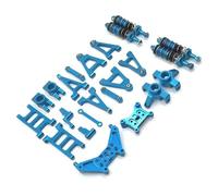 RC Juguetes Repuestos Pour MJX 14301 14302 1/14 Métal Kit De Mise À Niveau D'amortisseurs Avant Arrière Pour Bras Oscillant Et Coupelle Direction Pièces De Voiture Radiocommandée(Blue)
