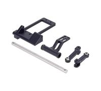 RC Maquetas Componentes para Axial para SCX10 III Portal Axle para LCG para Chasis Piezas De Bricolaje 1/10 RC Car Kit Cilindro De Dirección Hidráulico Completo con Soporte Servo BTA(Black)