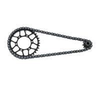 RC Maquetas Componentes Para LOSI Para Promoto-MX 1/4 Acero 10T Engranaje Delantero 36T Engranaje Trasero Juego Cadena Piñón 70 Secciones Accesorios De Actualización RC(Black)