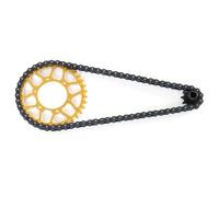 RC Maquetas Componentes Para LOSI Para Promoto-MX 1/4 Acero 10T Engranaje Delantero 36T Engranaje Trasero Juego Cadena Piñón 70 Secciones Accesorios De Actualización RC(Yellow)