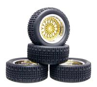 RC Maquetas Componentes Para Tamiya Para WLtoys Para HPI Para HSP Para Arrma 1:10 Plano Para Neumáticos Para Rally Llantas 75mm Juego Hexagonales 12mm Piezas Mejora Coche RC(Yellow)