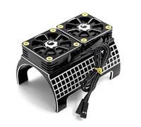 RC Maquetas Componentes Para Traxxas Para Arrma Para X-maxx 6S 8S Para Kraton 1/5 Ventilador Refrigeración Dual Metal 4985 1717 Disipador Calor Motor RC Piezas Actualización Coche(Black)