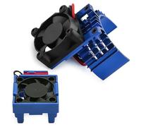 RC Maquetas Componentes Para Traxxas Para VXL-3s ESC Para Disipador De Calor Alta Velocidad Juego Ventilador Refrigeración Dual Rc Reparación Coches Modificar Accesorios Actualización(Blue)