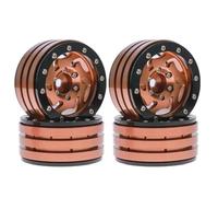 RC Maquetas Piezas para Axial para SCX10 para TRX4 para TRX6 1/10 1.9 Pulgadas Llantas Ruedas Beadlock Metal con Agujeros Tornado Piezas Trepador Control Remoto(Chocolate)