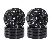 RC Maquetas Piezas para Axial para SCX10 para TRX4 para TRX6 1/10 1.9 Pulgadas Llantas Ruedas Beadlock Metal con Agujeros Tornado Piezas Trepador Control Remoto(Black)