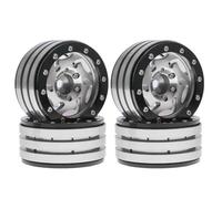 RC Maquetas Piezas para Axial para SCX10 para TRX4 para TRX6 1/10 1.9 Pulgadas Llantas Ruedas Beadlock Metal con Agujeros Tornado Piezas Trepador Control Remoto(Silver)