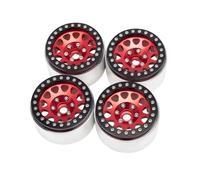 Rc Maquetas Piezas Para Axial Para SCX10 Para TRX4 VS4-10 Para Redcat 1/10 CNC Aleación De Aluminio 1.9 Llantas Beadlock Accesorio Para Vehículo Todoterreno RC Crawler(Red)