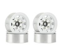 RC Maquetas Piezas para Axial para Yeti Jr 90069 D90 TF2 para Tamiya CC01 LC70 para MST 1/10 4 Uds 1.55 Rueda Metal Beadlock Llanta para Cubo Coche Trepador Control Remoto Piezas(White)
