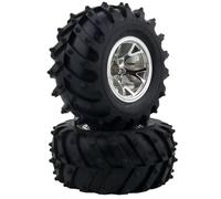 Rc Maquetas Piezas Para HSP Para HPI 1/10 120mm Neumáticos Goma Llantas Plástico Para Cubo RC Monster Car Wheels 12mm Hex Off Road Truck Piezas Mejora(Silver,2pcs)