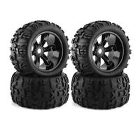 RC Maquetas Piezas para Traxxas para Maxx para E-Revo para Kyosho USA-1 1/8 4Neumáticos 156 Mm Rueda Hexagonal 17 Mm Monster Truck RC para Buggy Piezas Mejora(Black)