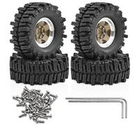 Rc Maquetas Piezas Para TRX4M Para SCX24 AX24 Para FCX24 FCX24M Para Ascent-18 1/18 1/24 Neumático Blando Para Barro De 1,3 Pulgadas 64x26 Mm Llanta Beadlock RC Crawler(Brown)