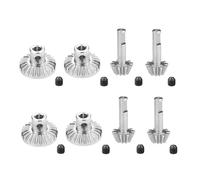 Rc Maquetas Piezas Para WPL D12 B24 B36 C14 C24 Para MN D90 D98 D99 Para MN99S 1/2/4 Pares Engranaje Eje Trasero Metal Conjunto Engranajes Eje Transmisión Piezas Accesorios(Silver,4 pcs)