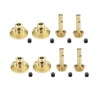 Rc Maquetas Piezas Para WPL D12 B24 B36 C14 C24 Para MN D90 D98 D99 Para MN99S 1/2/4 Pares Engranaje Eje Trasero Metal Conjunto Engranajes Eje Transmisión Piezas Accesorios(Brass,4 pcs)