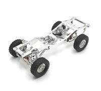 RC Marco Chasis Para MN82 LC79 Kit Chasis Con Estructura Metálica Con Eje Caja Cambios Neumáticos Eslabones Barra Tracción Y Soporte Amortiguador Fijaciones Resorte Mejoras Coches RC(Silver)