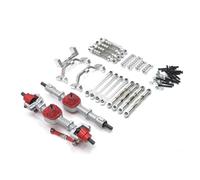 RC Marco Para MN D90 D91 D96 Para MN98 99S 1/12 RC Car Piezas de metal Actualización Conjunto eje delantero y trasero Kit amortiguador barra acoplamiento(Red)