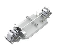 RC Marco Para WLtoys 144010 144001 144002 1/14 Actualización Placa Inferior Metal Caja Cambios Diferencial Paquete De Transmisión Central Piezas Coche RC(Silver)