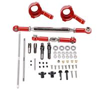 RC Metal Axle Fittings Kit | Upgrade Parts for MN D90 / D91 / D96 / D99 Remote Control Cars | High - Performance Aluminum Alloy Axles with 16 Bearings & 19 Screws (Red)