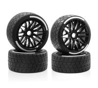 RC Neumáticos Piezas Para Arrma Para Firebird Para Felony Para FSR 1/7 GT Neumático Carretera Coche RC Vehículos Orugas Piezas Carreras Accesorios Actualizaciones Reemplazo(Black)