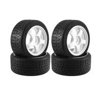 RC Neumáticos Piezas Para Arrma Para Infraction Para Felony Para Limitless 1/7 4 Piezas De 5 Radios 100x42 Mm 42/100 Neumático 17 Rueda Hexagonal RC Coche Actualización Reemplazo(White)
