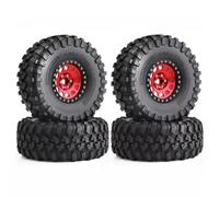RC Neumáticos Piezas Para Axial Para SCX10 Para Wraith RR10 Para Capra Para Traxxas Para TRX4 YK4082 YK4083 1/10 135 Mm Metal 2.2" Juego Llantas Con Bloqueo Cuentas Coche RC Crawler(Red)