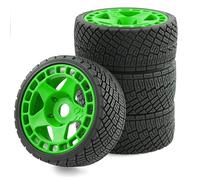 RC Neumáticos Piezas Para Losi Para Kyosho Para HPI WR8 Para HSP 4 Piezas 100 Mm 1/7 1/8 Neumáticos Rueda 17 Hex RC Coche Camiones Accesorios Actualizaciones Reemplazo Y Reparación(Green)