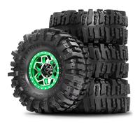 RC Neumáticos Piezas Para Traxxas Para TRX4 Para Axial Para SCX10 II III Para Redcat Gen8 Gen7 12 Mm 1/10 Hex 4 Piezas 1.9 Beadlock Ruedas Y Neumáticos OD 4.65'' Coche RC(Green)