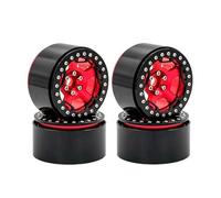 RC Neumáticos Piezas Para Traxxas Para Trx6 Para Axial Para Scx10 Rr10 Para Wraith Para Yeti 1/8 1/10 Buje Rueda Metal 2 Pulgadas 4 Piezas Neumáticos Modernización Coche RC(Red)