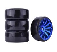 RC Neumáticos Rueda para Traxxas para D4 para HSP para HPI para Tamiya 4PCS 1/10 RC Drift On-Road Wheel Hard Pattern Tire Drifting RC Car Accesorios(Blue)