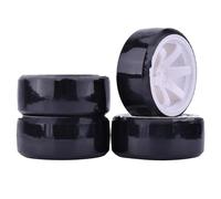 RC Neumáticos Rueda para Traxxas para D4 para HSP para HPI para Tamiya 4PCS 1/10 RC Drift On-Road Wheel Hard Pattern Tire Drifting RC Car Accesorios(White)